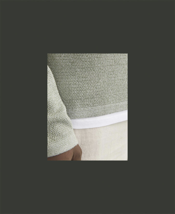 Jack & Jones JJEGEORGE KNIT CREW NECK NOOS Iceberg green/w. cloud dancer