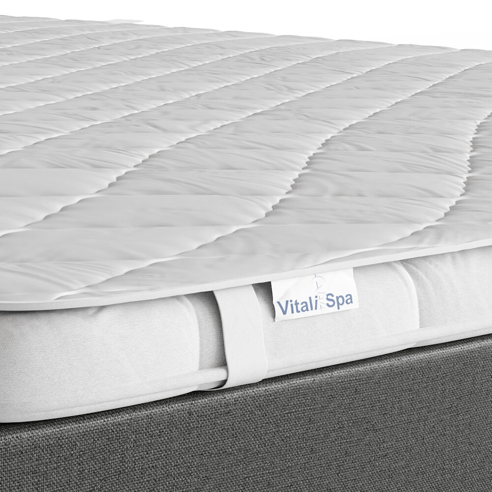 VitaliSpa Matratzenschoner 90x200 Topper Matratzen-Auflage weiß Boxpspringbett