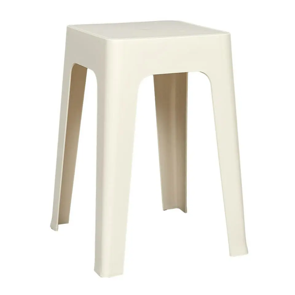 Home Deco Factory zit krukje/stoel - creme wit - 34 x 47 cm