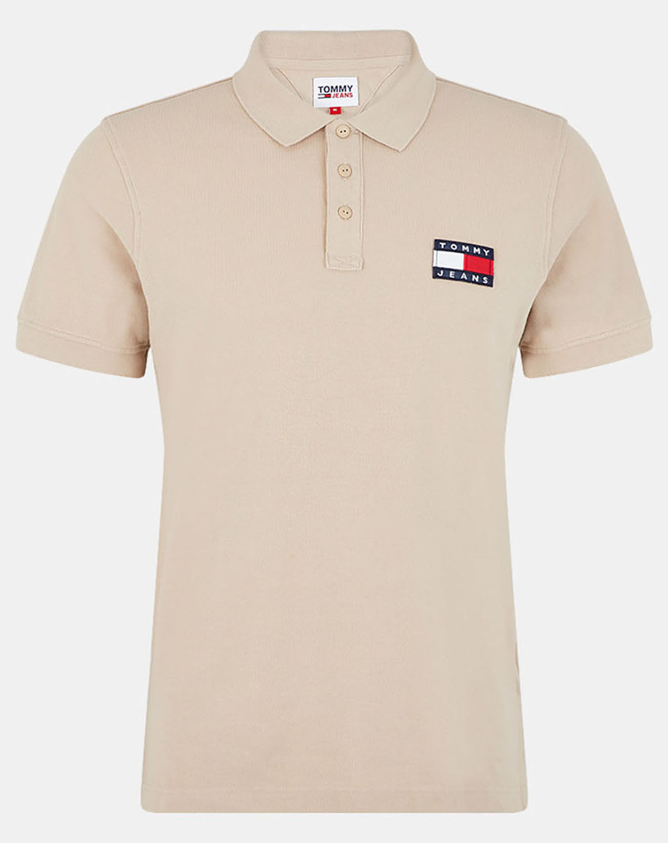 Tommy Jeans Polo 100% Coton Bio regular fit badge beige