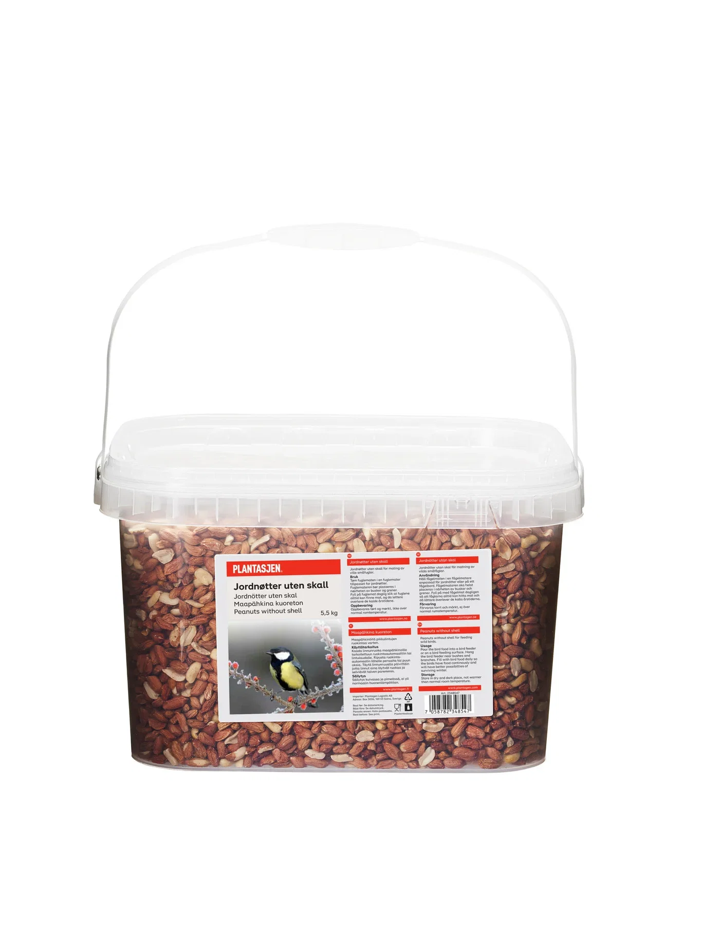Fuglemat jordnøtter i spann 5,5 kg