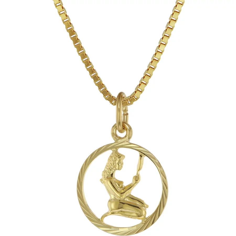 trendor Kinder Sternzeichen Jungfrau 333 Gold + goldplattierte Kette gold