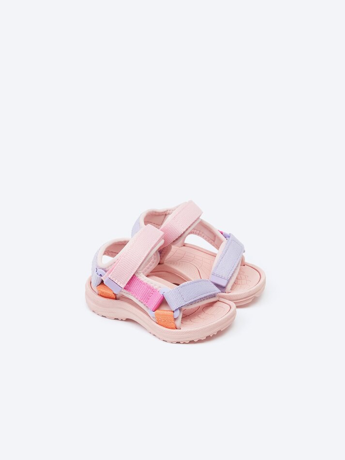 Sandália esportiva multicolorida - Rosa claro