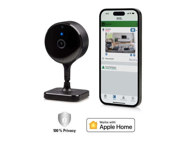 Eve Systems Netzwerkkamera Eve Cam 1080p / 24 fps, 150°, Na Smarte Innenkamera für iOS-Nutzer