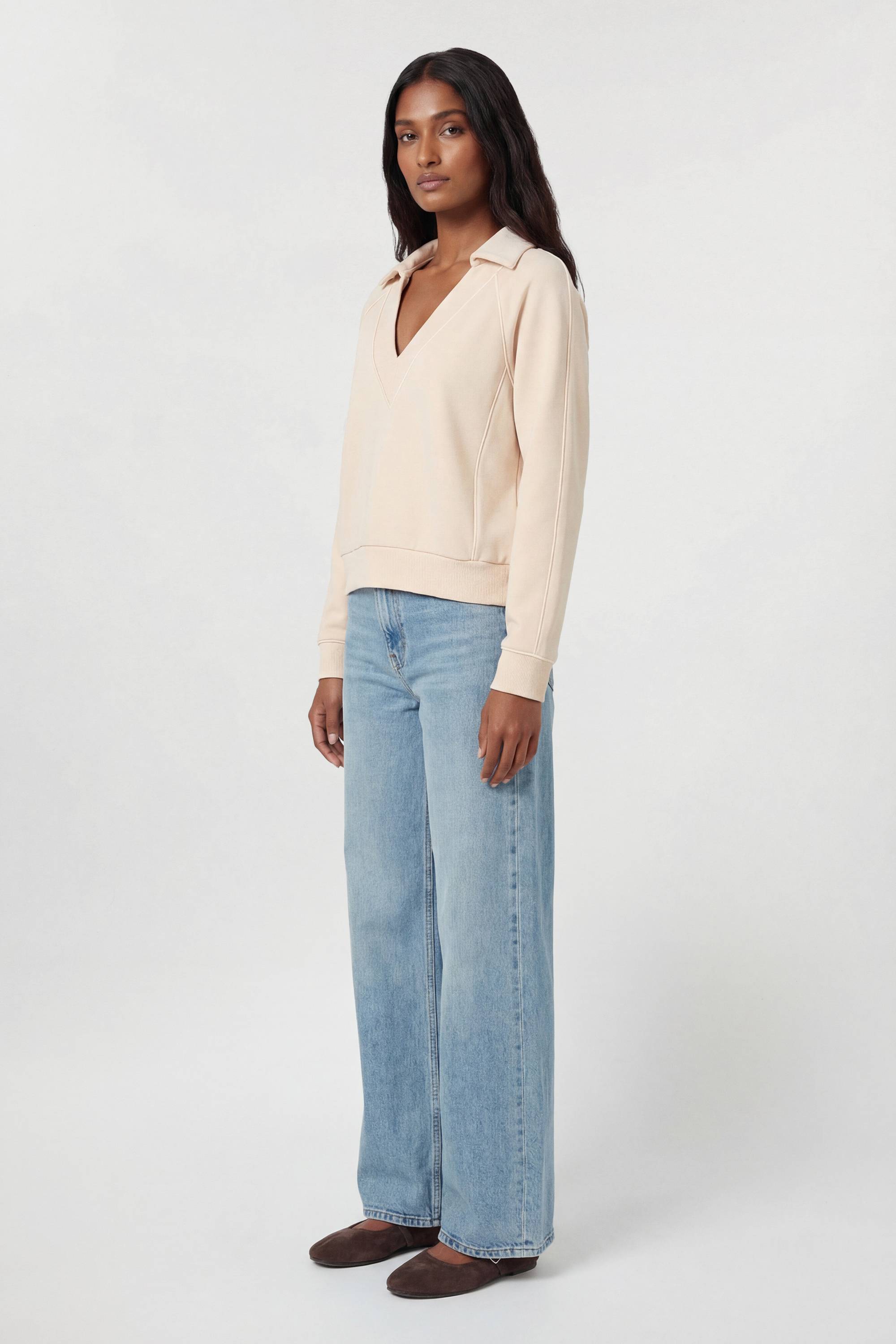 KarenMillen Sweat-shirt Col V Luxe Premium