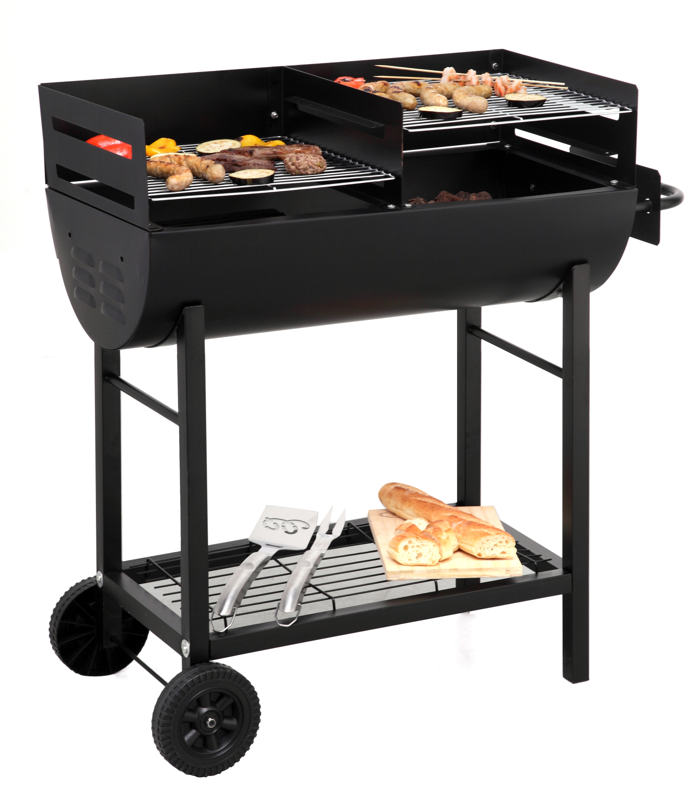 Grillfass DETROIT - schwarz - 2x 35x37 cm