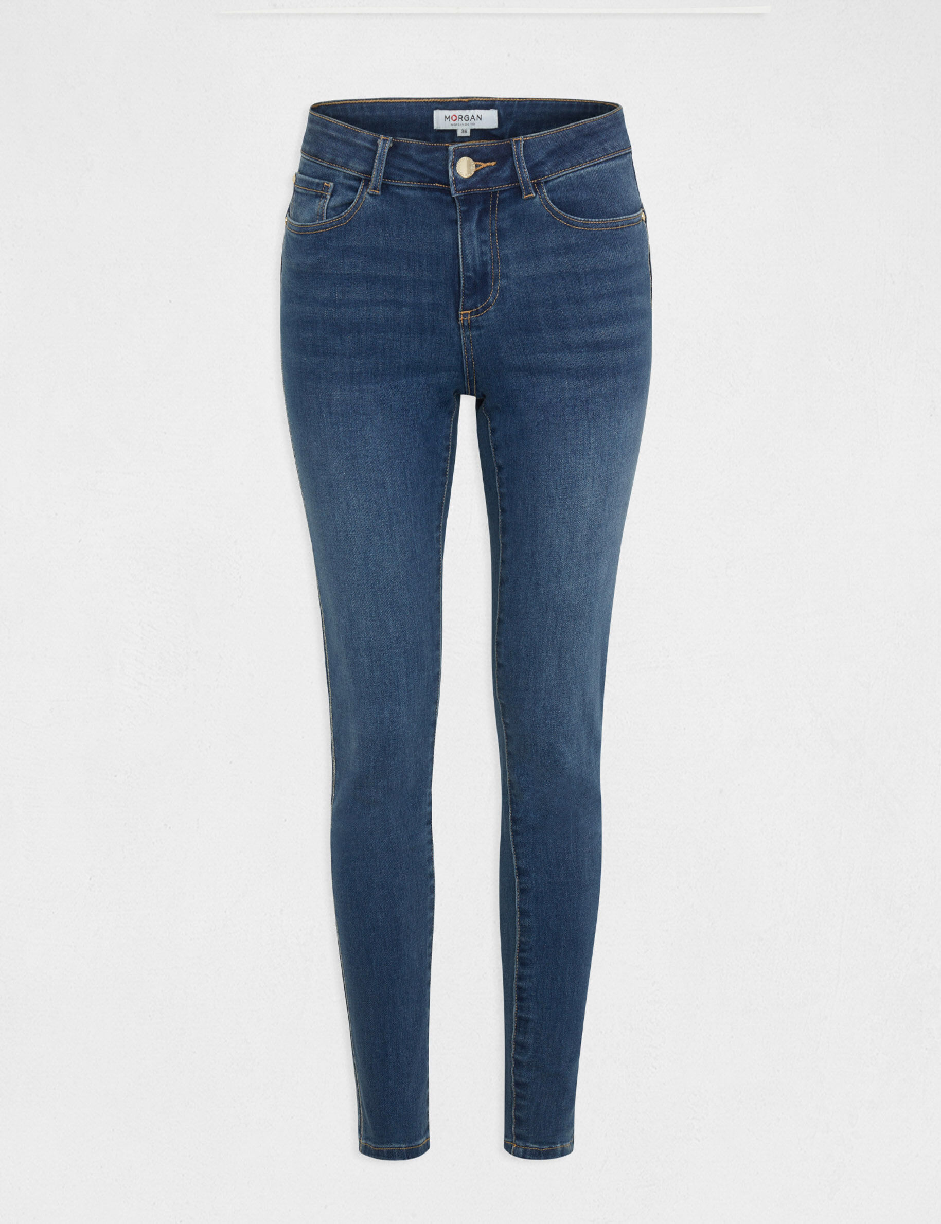 Jeans slim avec liserés métallisés jean stone femme - jean_stone