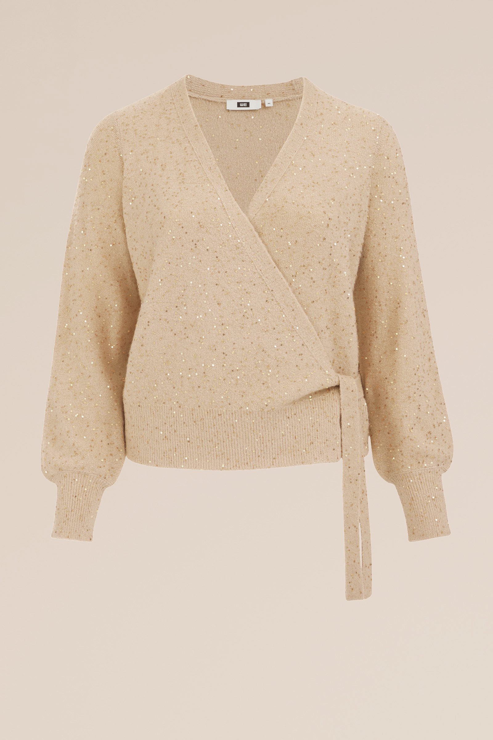overslagvest met pailletten - Curve WE Fashion Goud