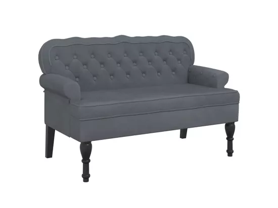 Banc avec dossier gris foncé 119,5x64,5x75 cm velours
