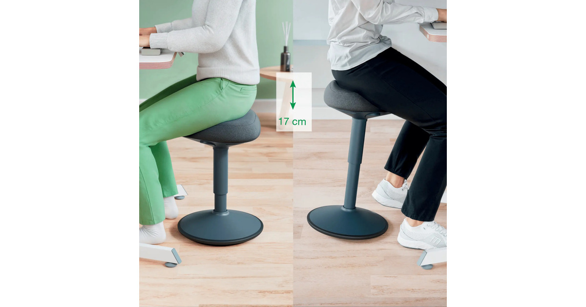 LeitzErgo Wiebel Zitkruk met Gasveer (47 - 64 cm) stoel  (Donkergrijs)