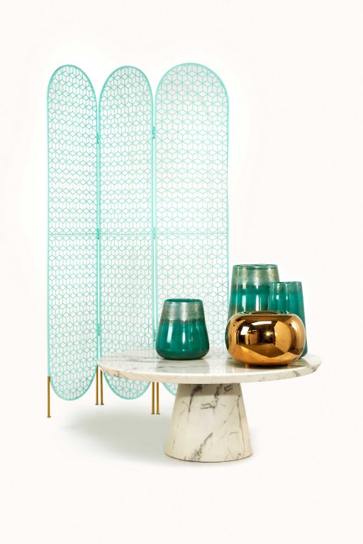 POLSPOTTEN Disc Marble Look salontafel zwart