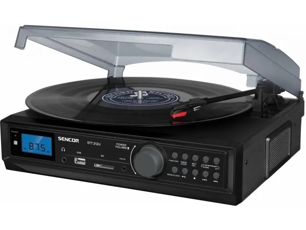 Sencor Pladespiller STT 212U Digital FM-tuner, USB/SD, MP3, BT (STT 212U) - UBSECFSTT212UBK