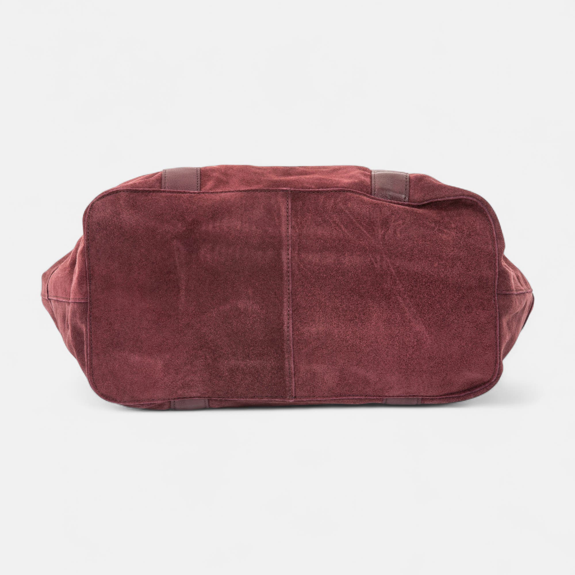 Sac de shopping en cuir bordeaux