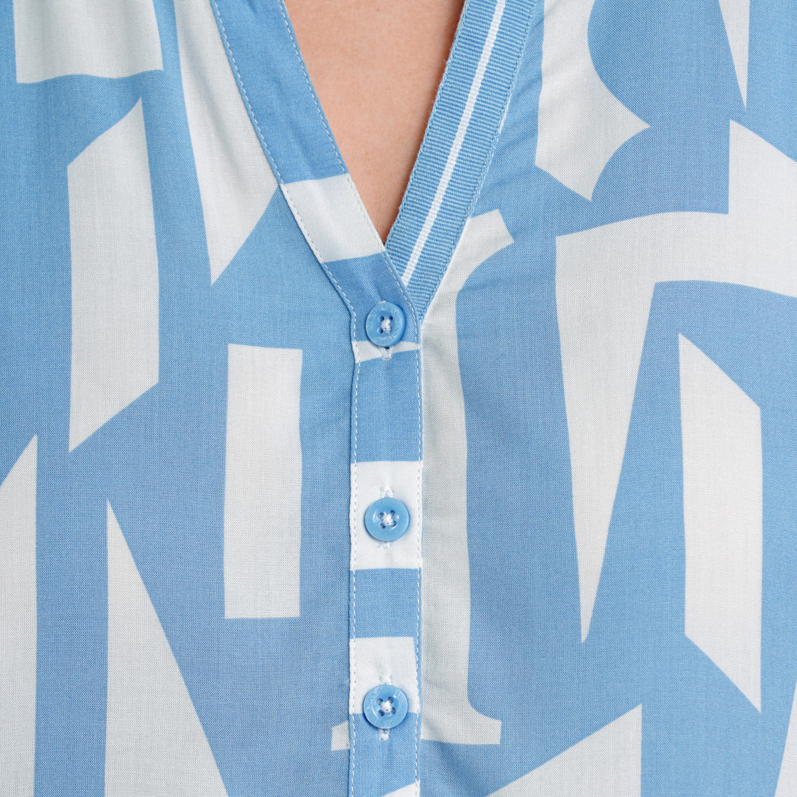 Gina Benotti Damen Bluse mit Allover-Muster hellblau