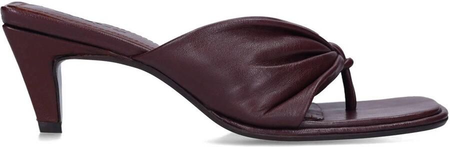 Sacha Dames Bordeaux leren slippers met hak
