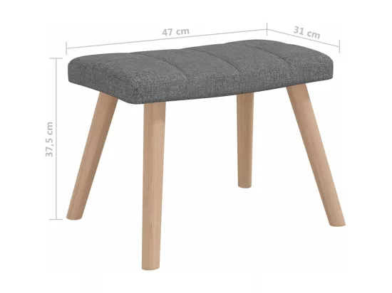 Chaise à bascule avec tabouret Gris foncé Tissu
