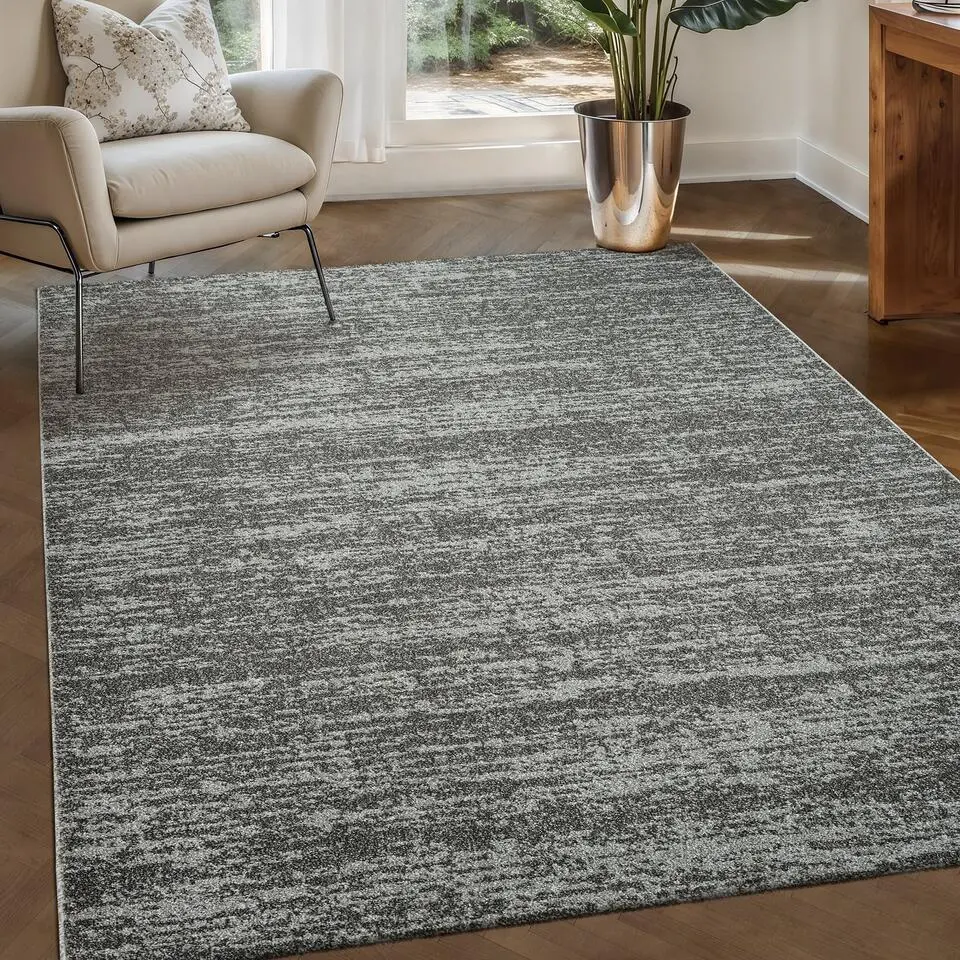 Relax Oslo - Laagpolig Effen Vloerkleed - Grijs - 160x230 CM