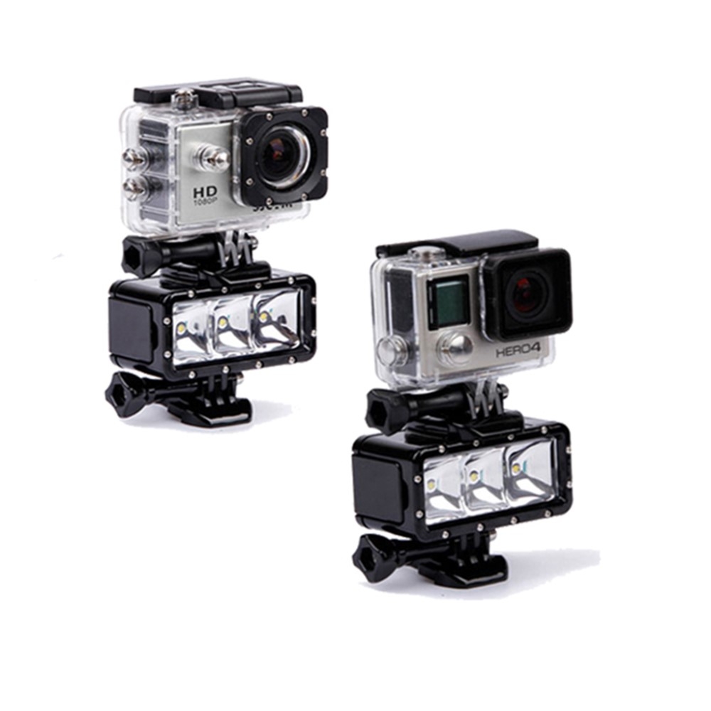 Wasserfestes LED Tauchlicht für GoPro bis 30 Meter - Schwarz