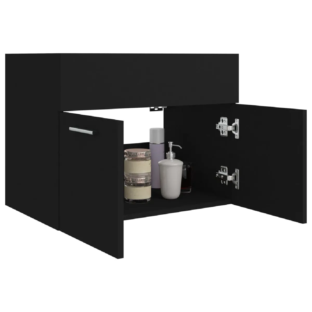 VIDAXL Armoire Évier - Noir 60 cm
