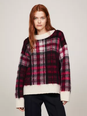 Suéter Boyfriend com estampa xadrez Crest