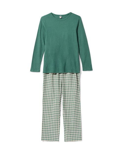 pyjama femme à carreaux vert foncé