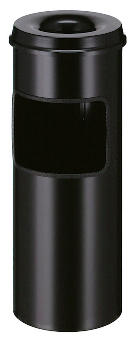 PROREGAL Ronde Combinatie Asbak met Brandblusser, 30 Liter, HxØ 64,2 x 24,3 cm, Zwart, Zwarte Bovenkant