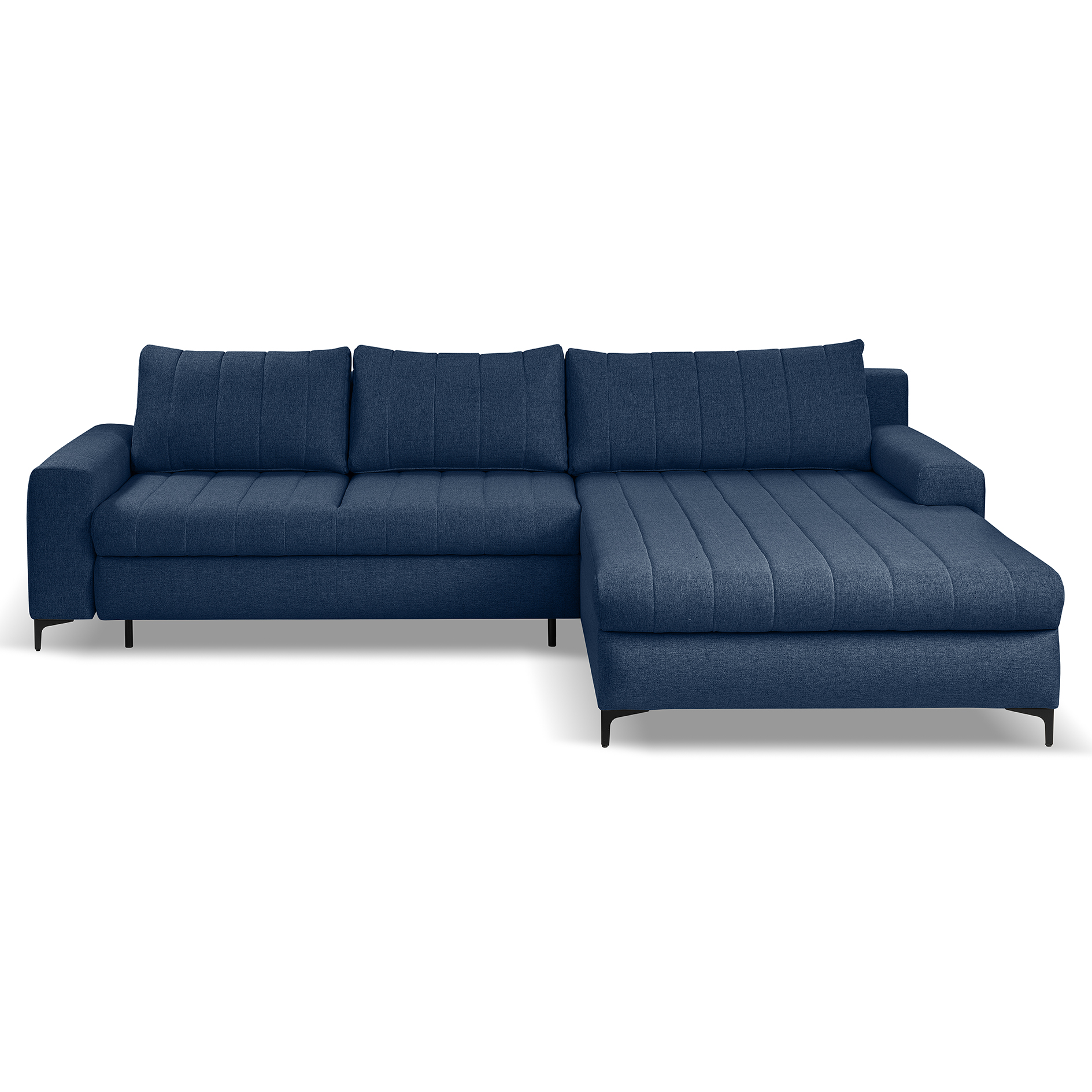 Ecksofa - navy - Liegefunktion und Staukasten