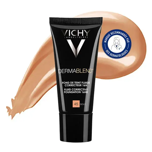 Base Corretiva Vichy Dermablend 16h Fluido nº 45 Gold 30ml