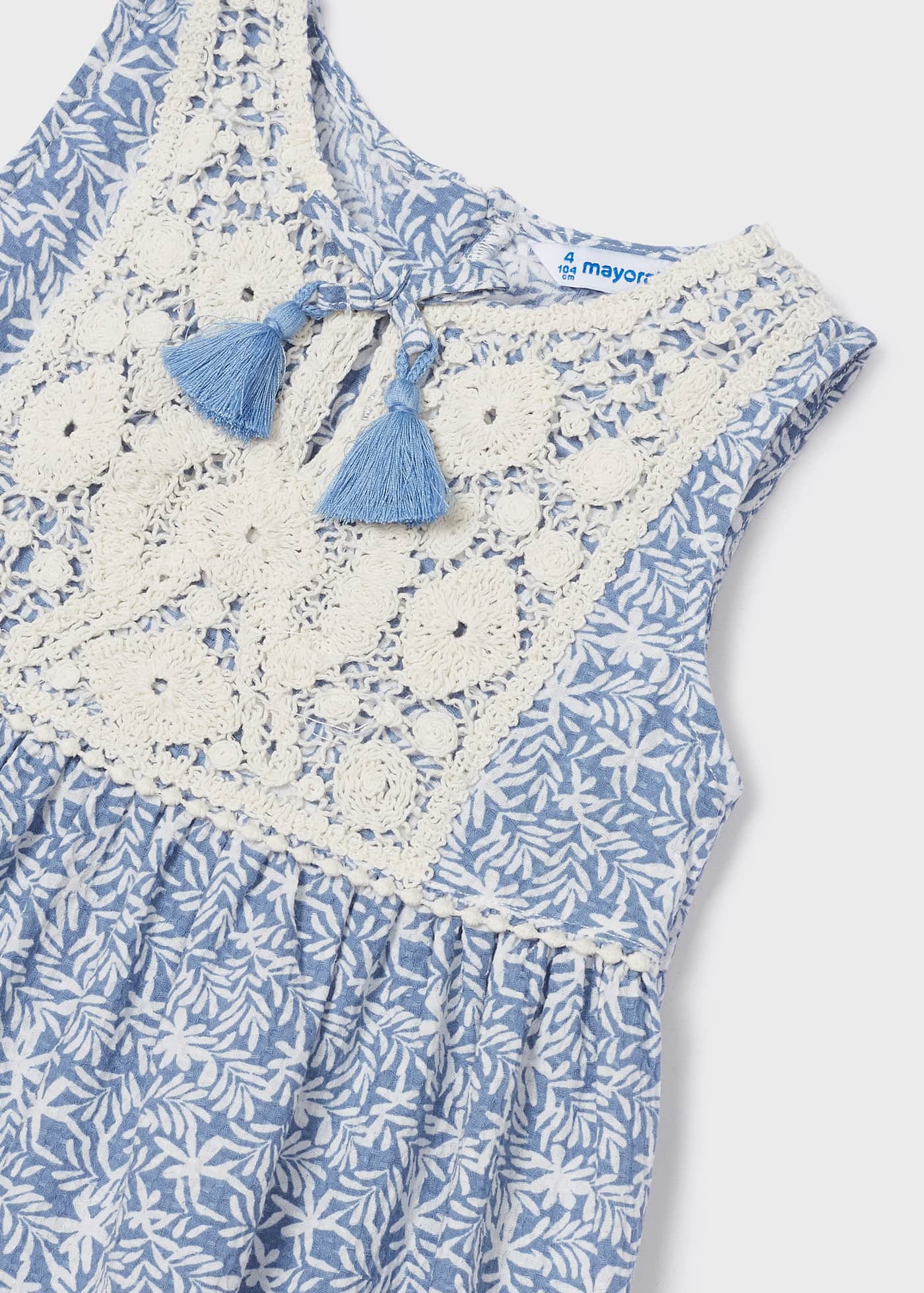 Vestido de crochê de algodão para meninas