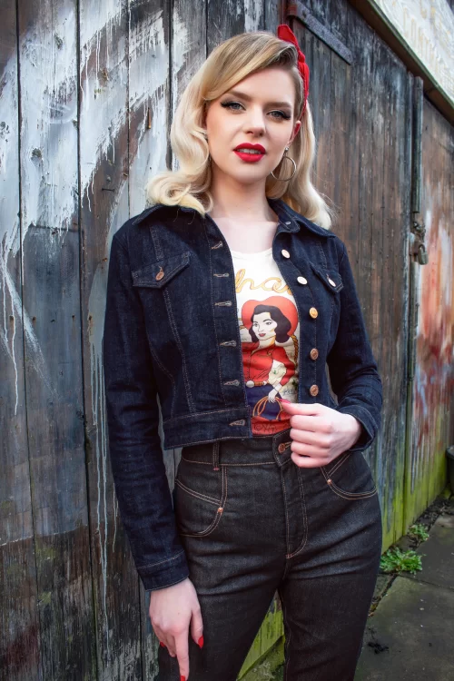 Rock-a-Booty Sadie jacket in donkerdenim