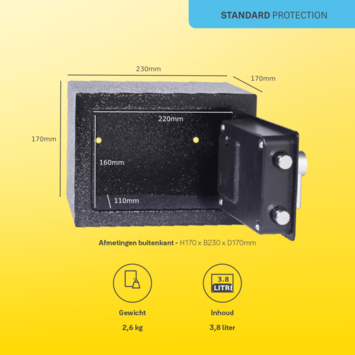 Yale mini safe ysv/170 zwart