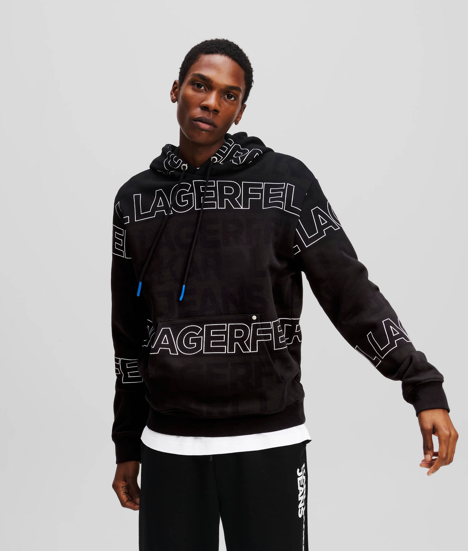SWEAT À CAPUCHE AVEC LOGO KLJ FAÇON ALL-OVER