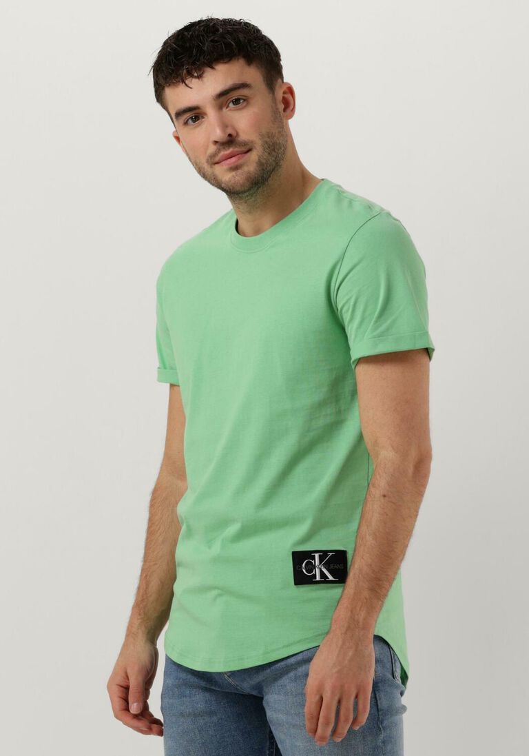 CALVIN KLEIN groene calvin klein t-shirt badge turn up sleeve