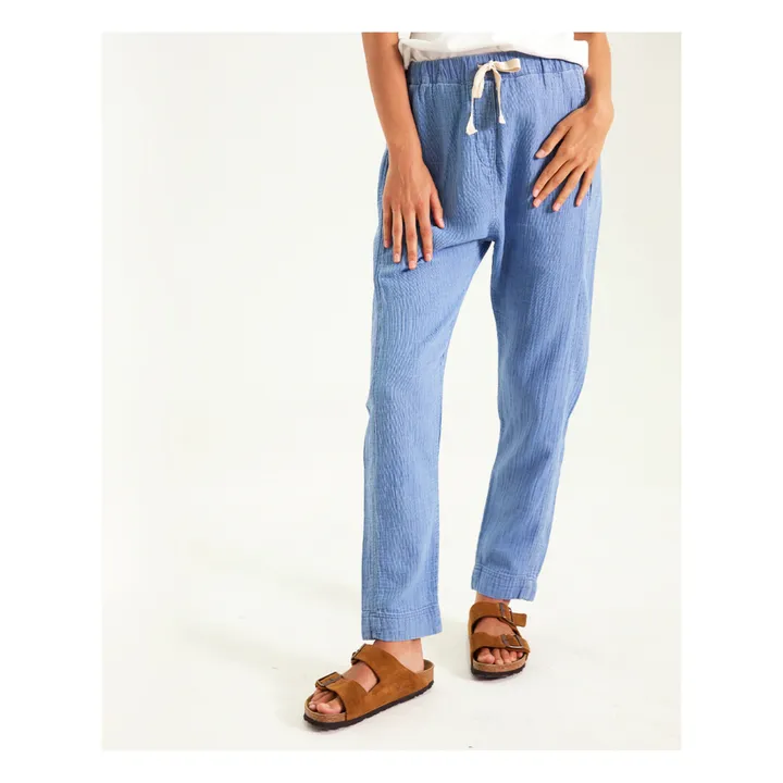 Sacrécoeur Pantalon Marvin Gaze de Coton | Bleu