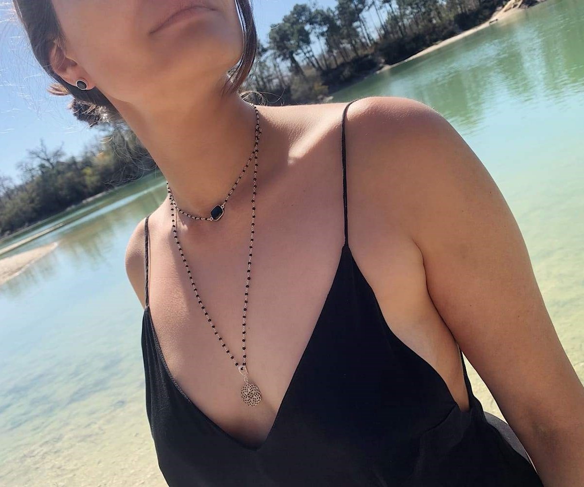 Collier bijou de dos/recto verso Ashtanga argent