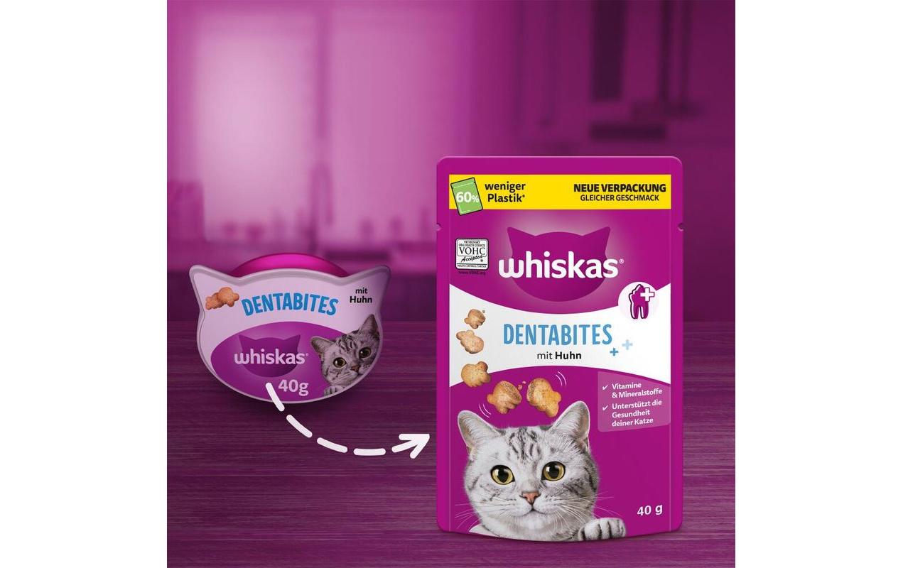 Katzen-Snack Dentabites mit Huhn, 6 x 40gErgänzungsfuttermittel für Katzen