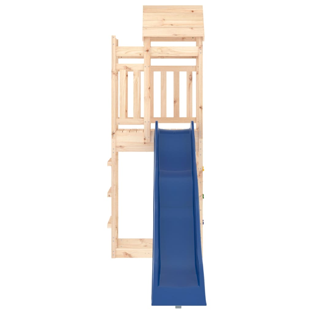 Aire de jeux d'extérieur balançoires toboggan portiques robuste jeux jardin 237 x 90 x 239 cm bois de pin massif