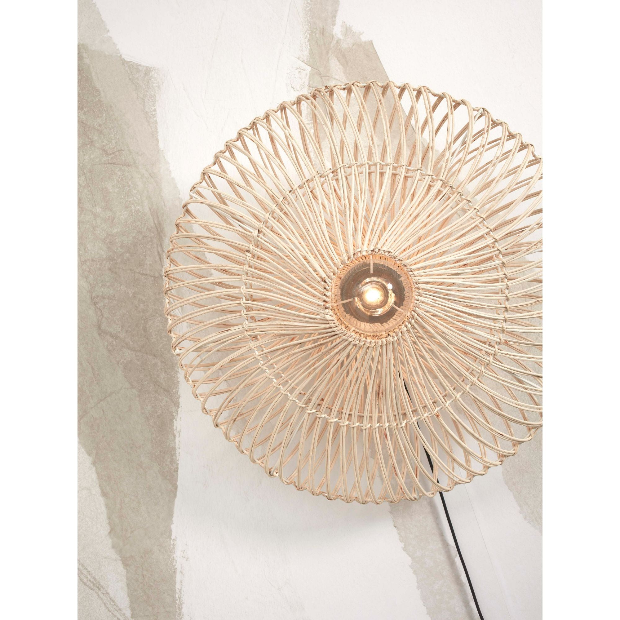 GOOD&MOJO Wandlamp Zanzibar - Rotan Wit - Ã40cm