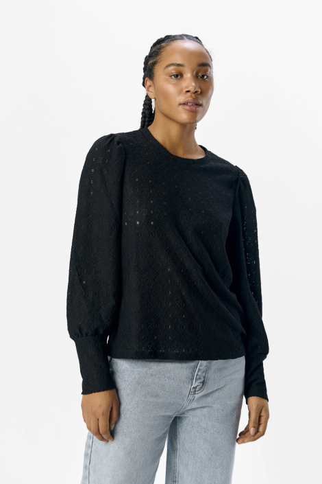 Object zwarte dames blouse