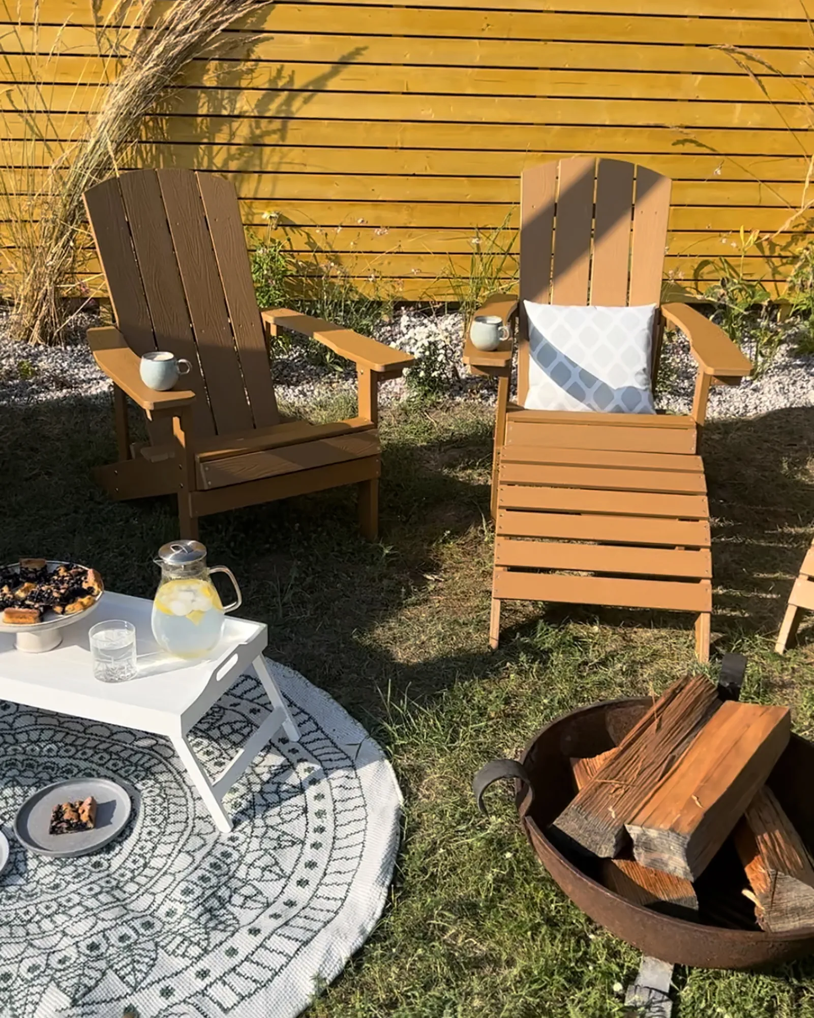 Set van 2 tuinkussens TRIFOS geometrisch patroon 40 x 40 cm Blauw
