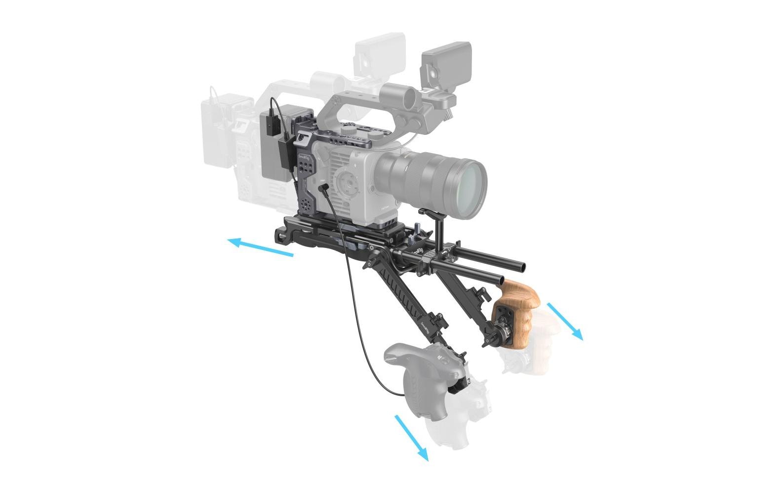Cage Shoulder Rig Kit für Sony FX6<br>Schulter-Rig mit Kamerakäfig zum Schutz der Kamera und zur Befestigung von Zubehör