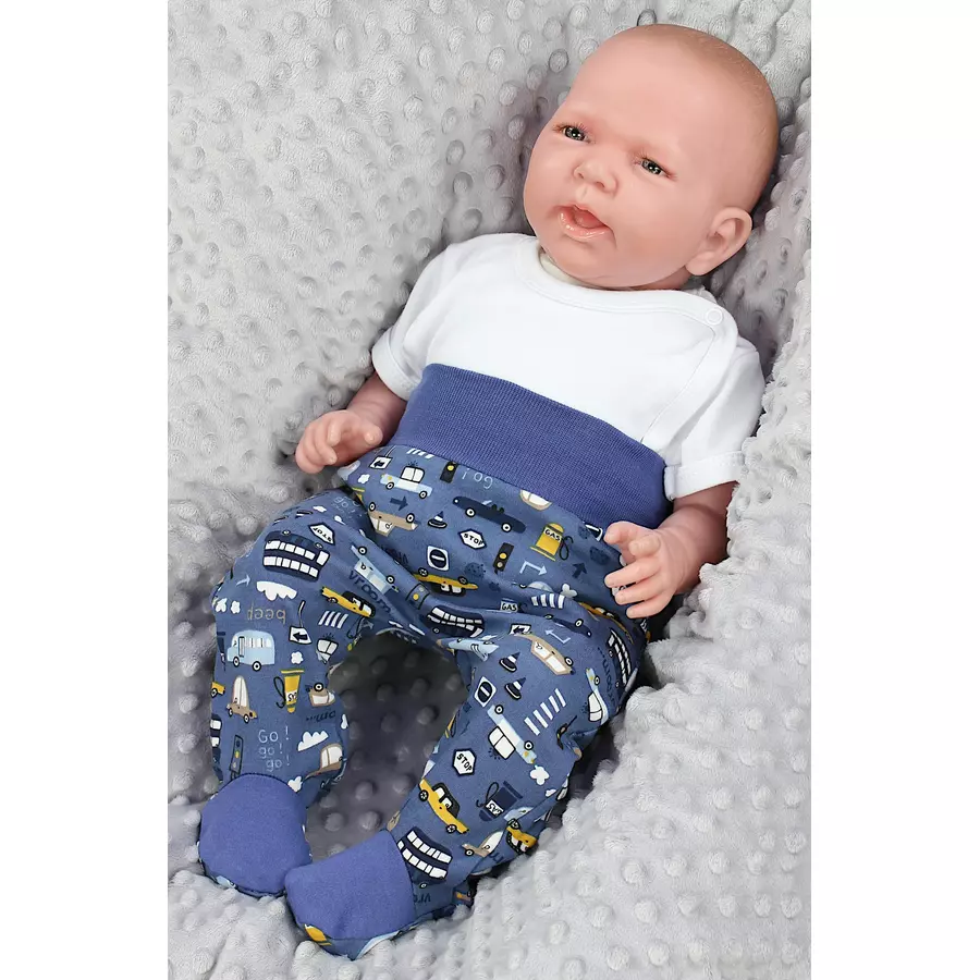 TupTam Baby Jungen Strampelhose mit Fuß 3er Pack blaugrau