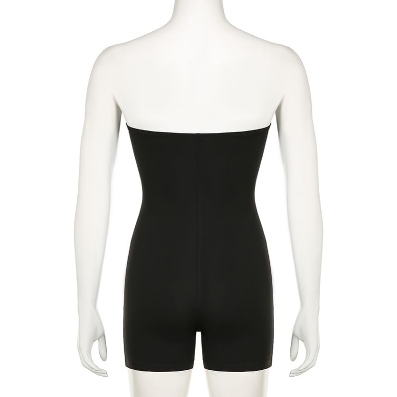 HERMITAKH - Strapless print romper