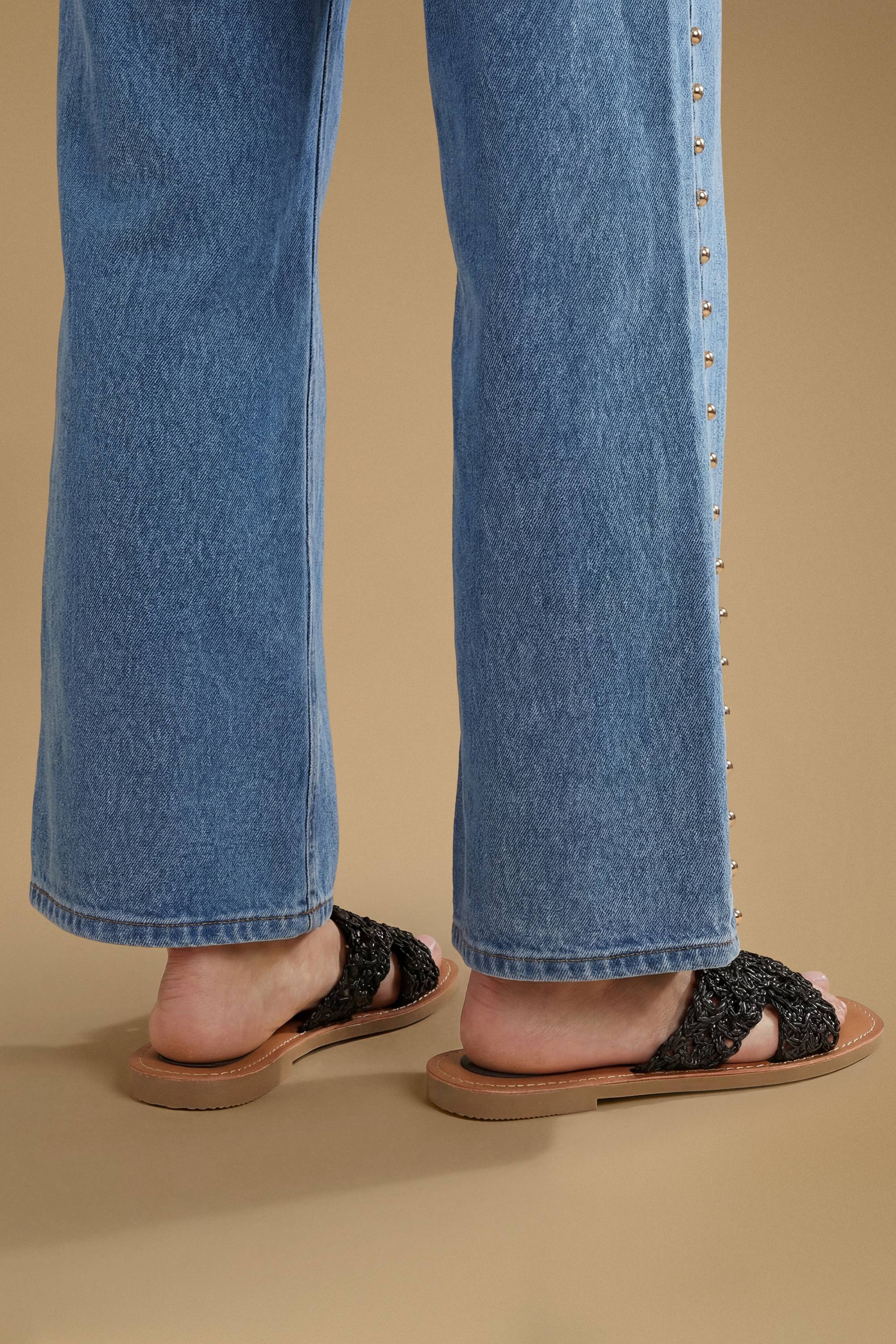 Oasis Sandales Mules Plates Madaline En Synthétiquecuir Au Crochet