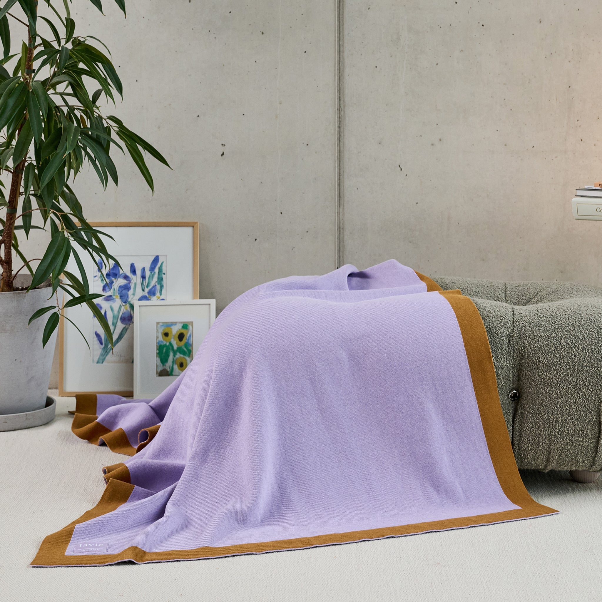 Wohndecke Lolla Lavendel/Sweet Potato, Plaid 125x170 cm