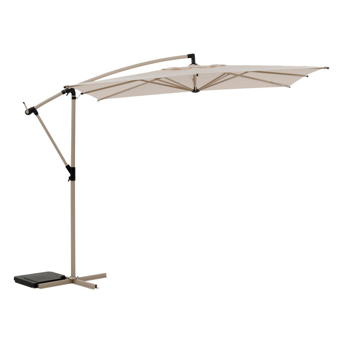 PARASOL DECENTRE 2.5X2.5M MANOA ARGILE BLE