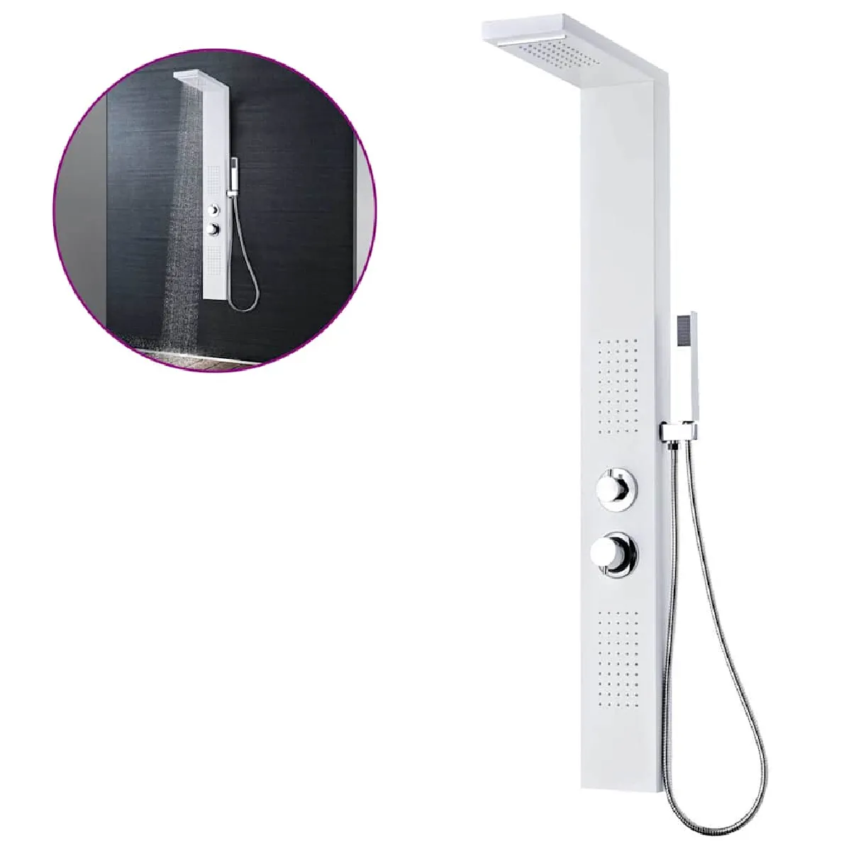 vidaXL Panneau Douche Aluminium Mat