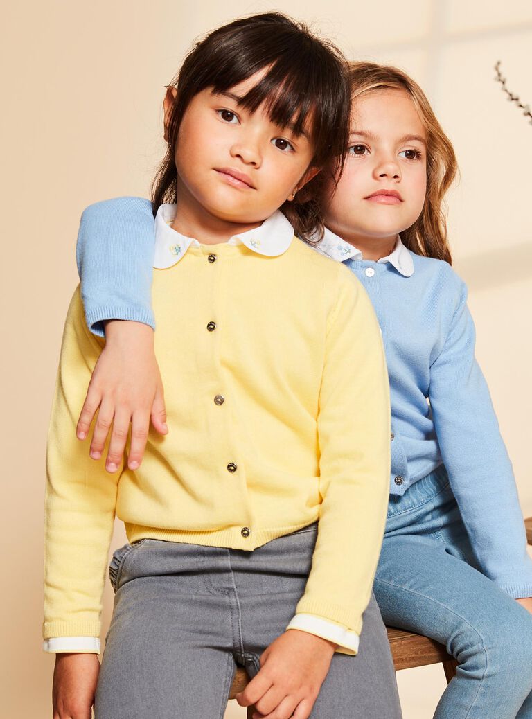 Cardigan jaune en coton