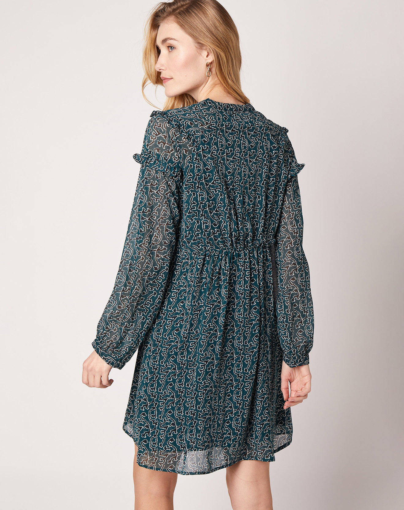 An'ge Robe Odette imprimée vert sapin