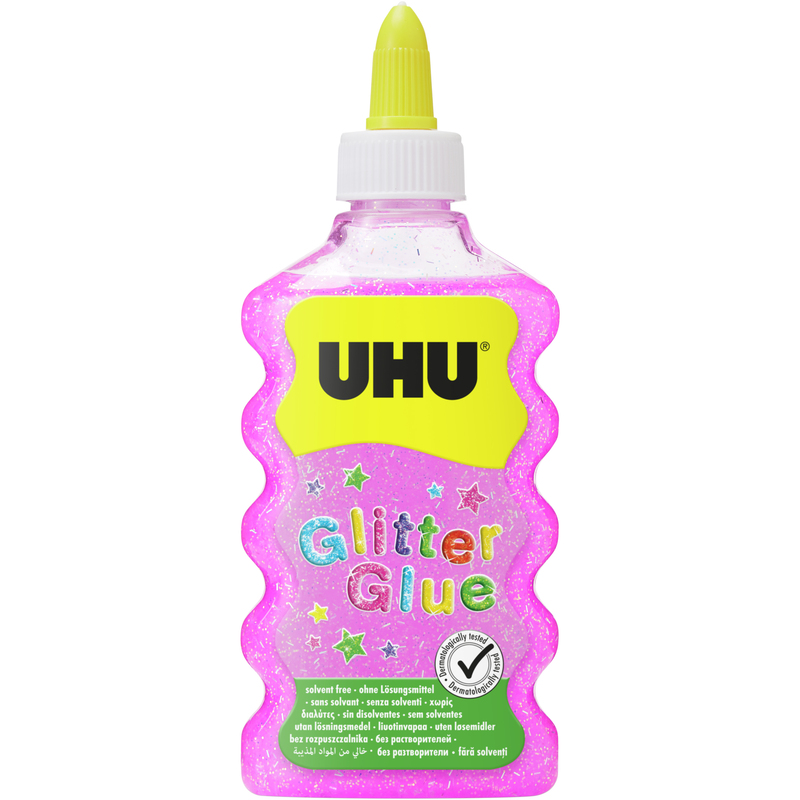 UHU Glitter Glue Maxi, 185 g, pink